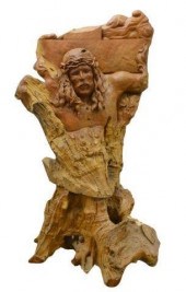 MONUMENTAL TREE TRUNK CARVING,