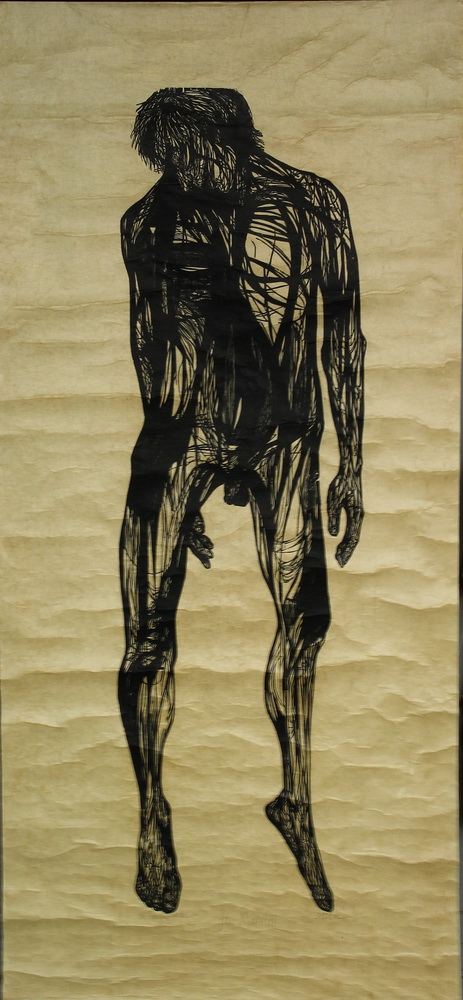 MONUMENTAL WOOD BLOCK PRINT ''THE