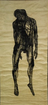 MONUMENTAL WOOD BLOCK PRINT ''