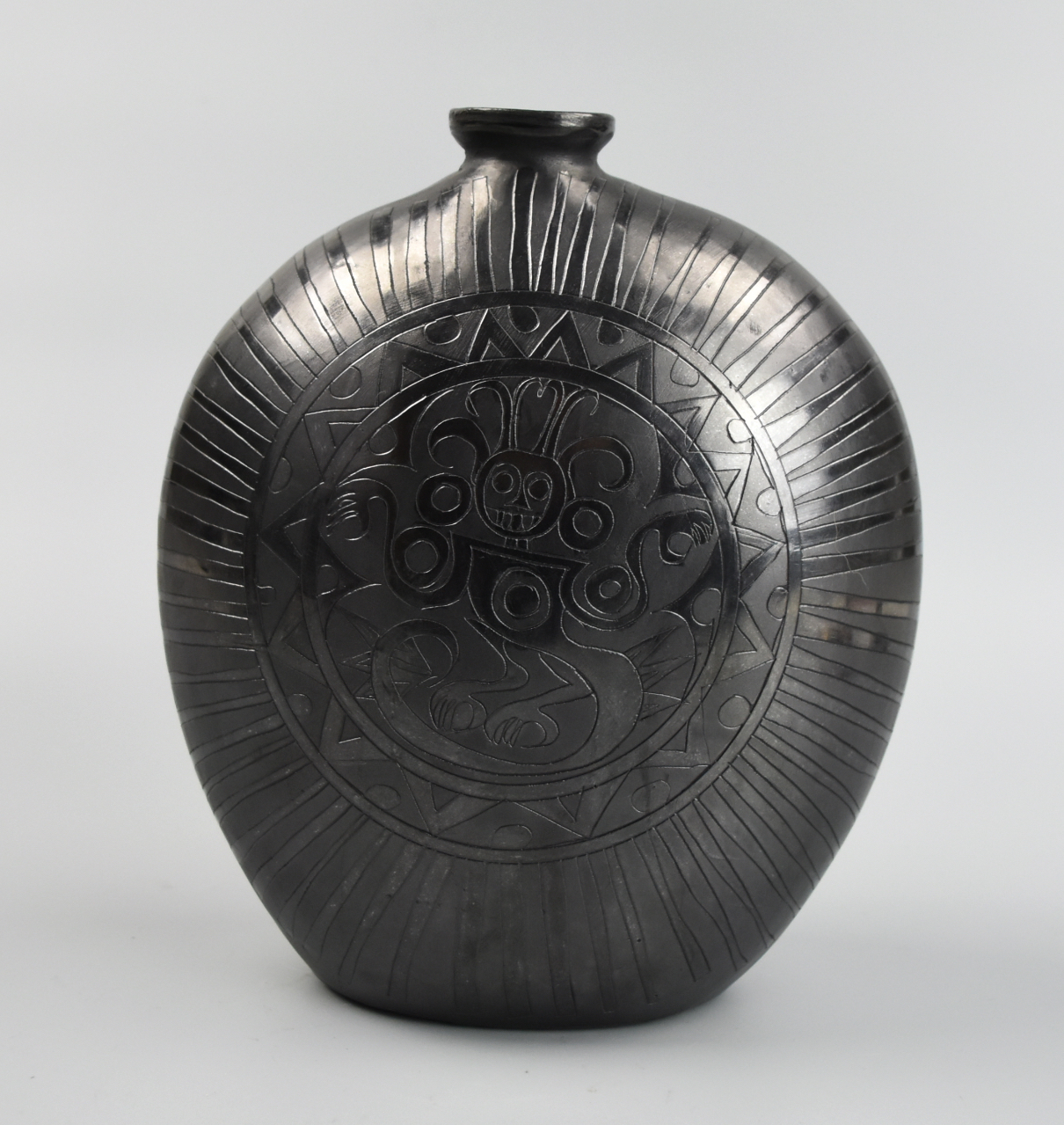 MOON FLASK STYLE VASE SIGNED DONA