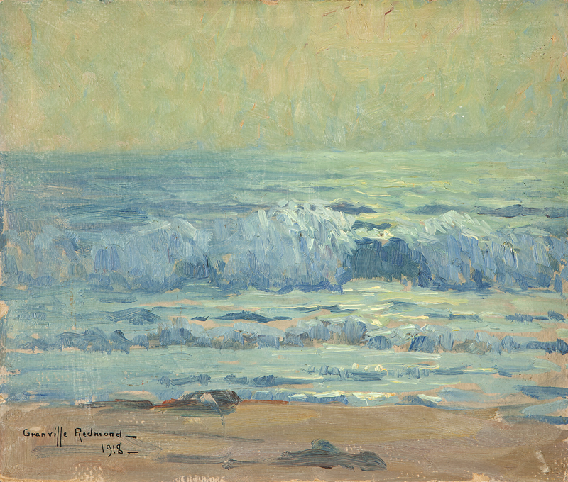 Moonlit seascape oil on board. 10''