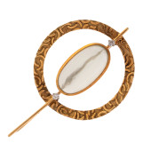 MOONSTONE, DIAMOND, 18K PIN PE