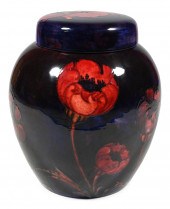 MOORCROFT 'BIG POPPY' JAR AND