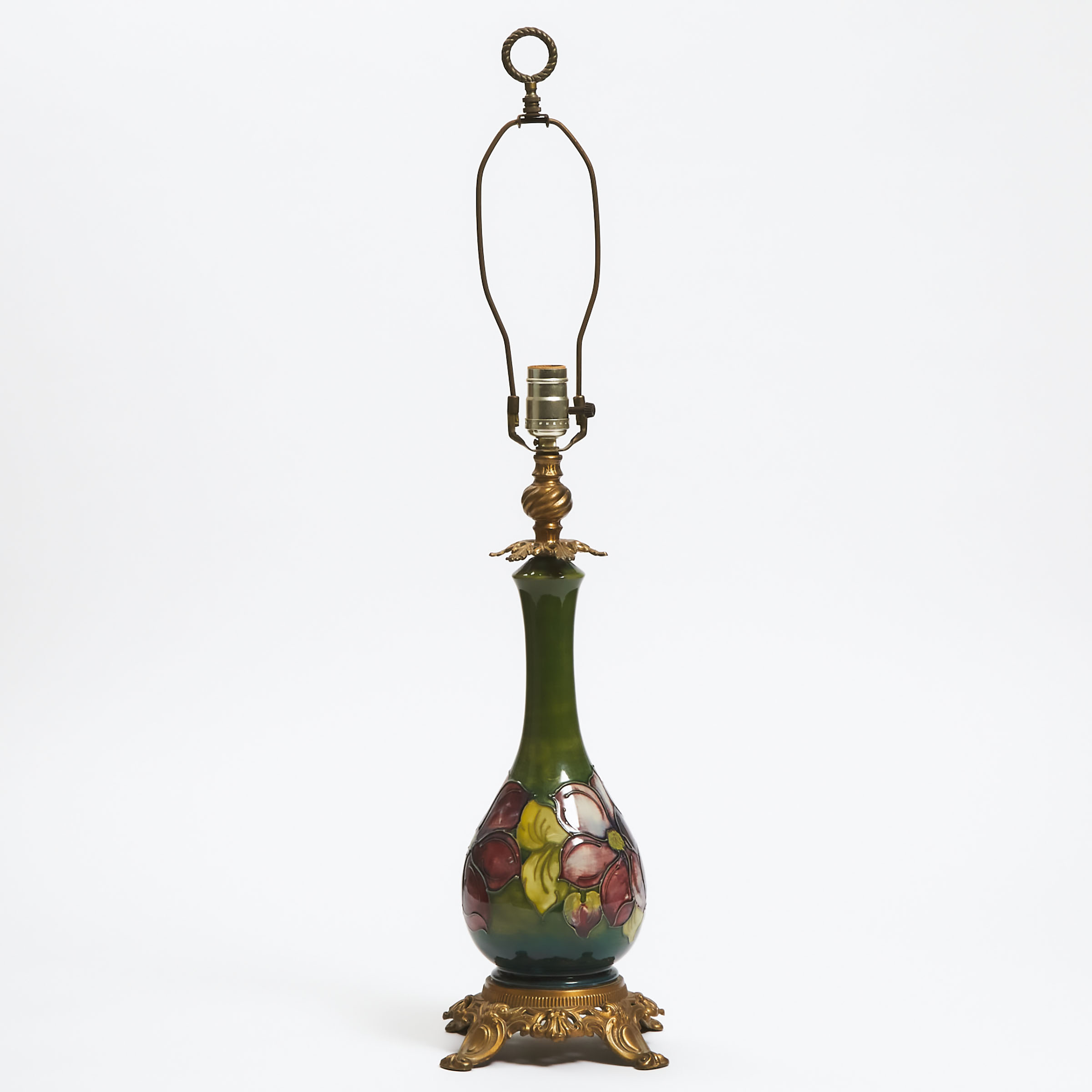 Moorcroft Clematis Lamp, 1970s  
