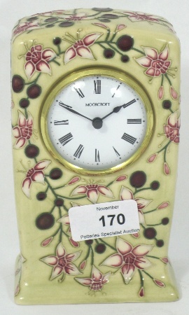 Moorcroft Clock decorated with Pink