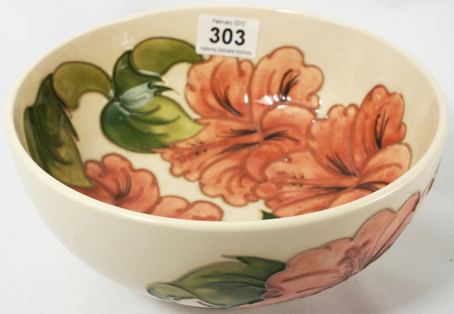 Moorcroft Coral Hibiscus Large Bowl