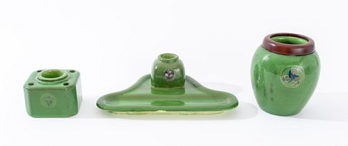 MOORCROFT FLAMINIAN DESK PIECES,