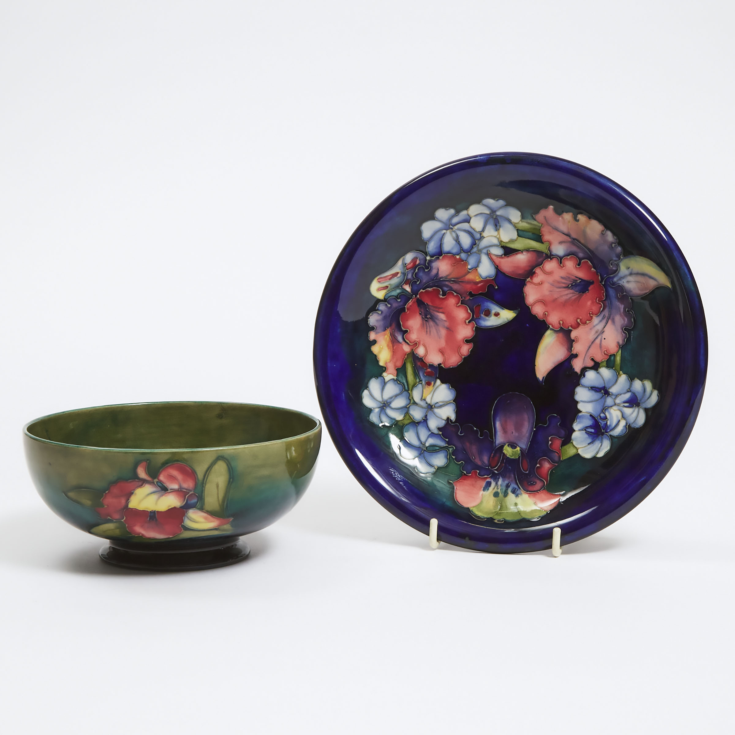 Moorcroft Orchids Bowl and Plate,