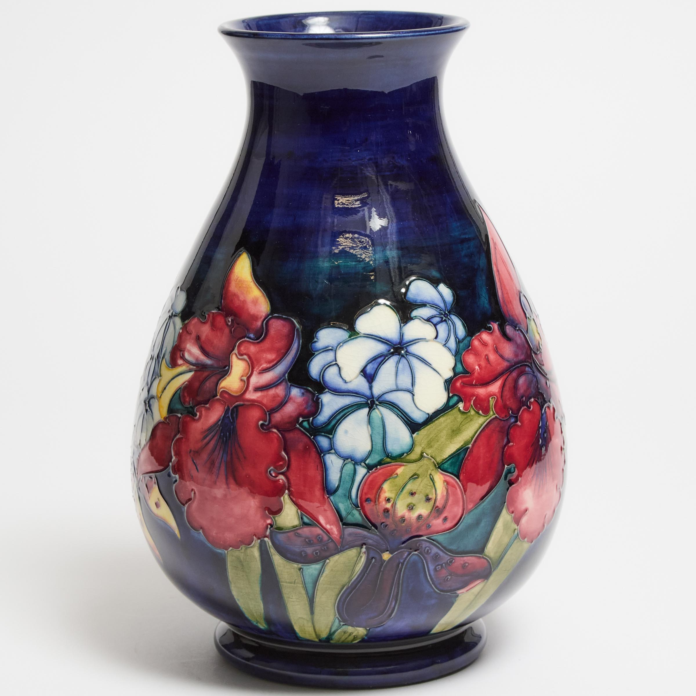 Moorcroft Orchids Large Vase, 1950s
