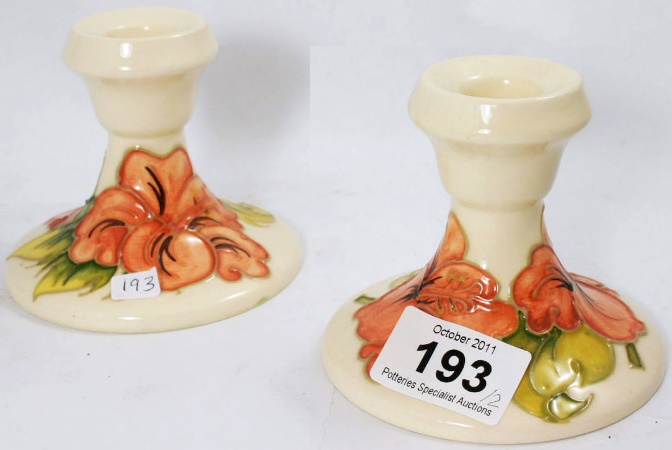 Moorcroft Pair of Candlesticks