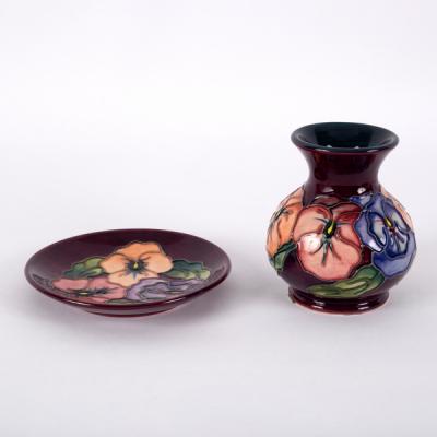 Moorcroft Pottery, a Pansy vase,