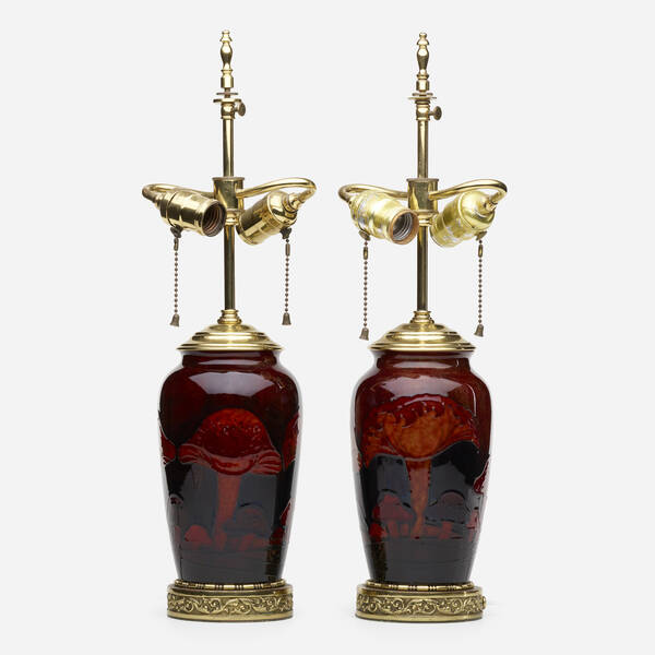 Moorcroft Pottery. Claremont lamps,