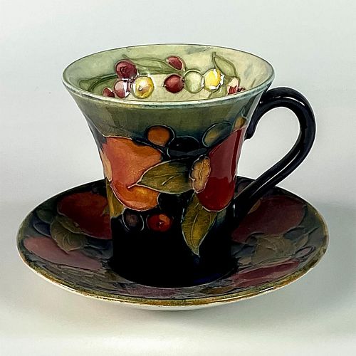MOORCROFT POTTERY DEMITASSE CUP AND
