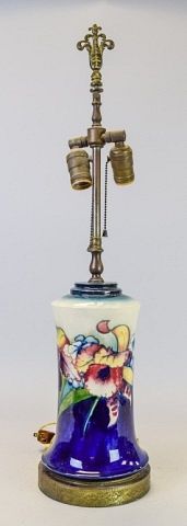 MOORCROFT POTTERY IRIS PATTERN LAMP