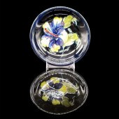 MOORCROFT POTTERY PLATE, HIBIS