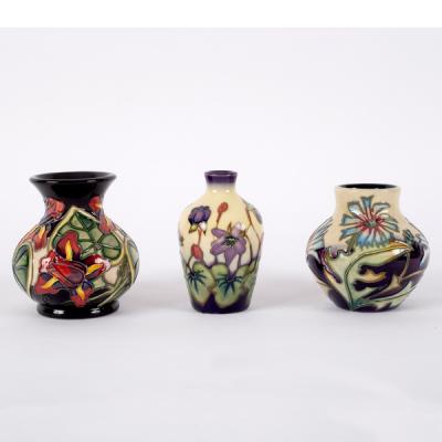Moorcroft Pottery, three small