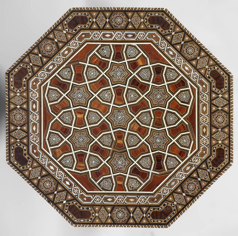 MOORISH INLAID WALNUT SIDE TABLE 20