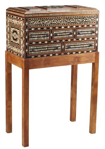 MOORISH STYLE INLAID CABINET ON