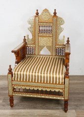 MOORISH STYLE INLAID THRONE CH