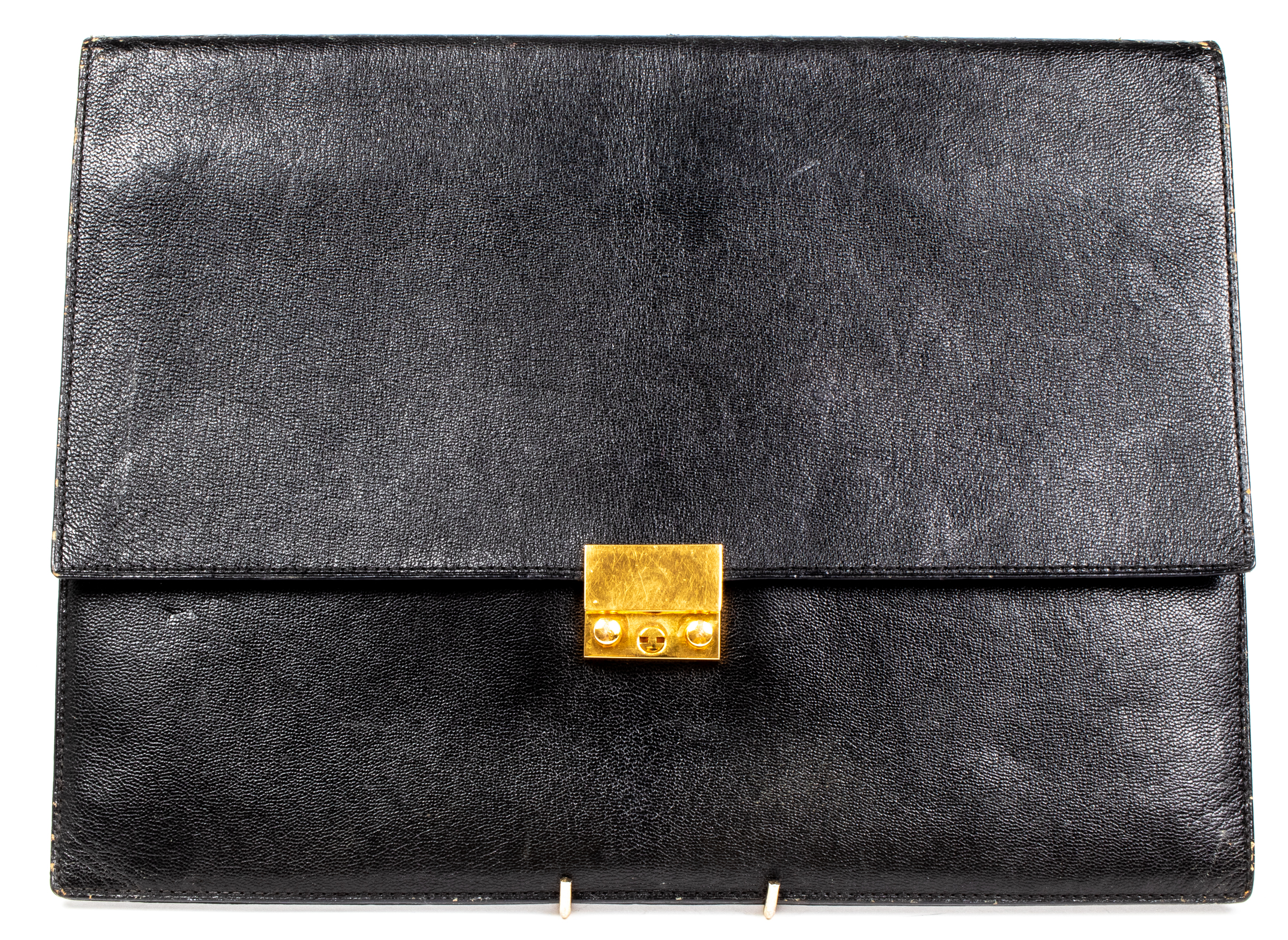 MORABITO BLACK LEATHER DOCUMENT BAG