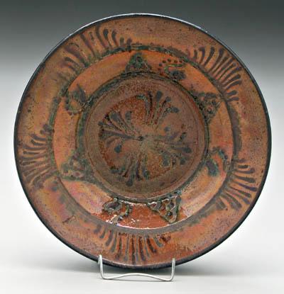 Moravian slip decorated plate, fine