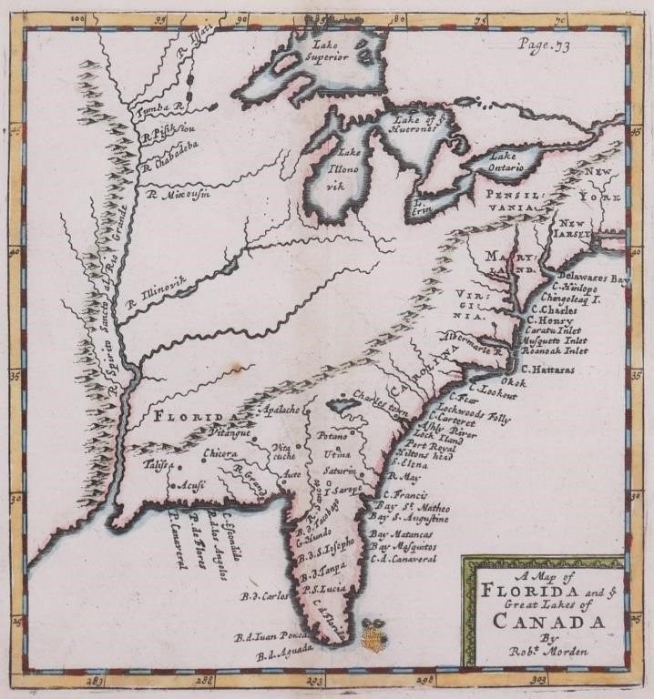 MORDEN: ANTIQUE MAP OF FLORIDA &
