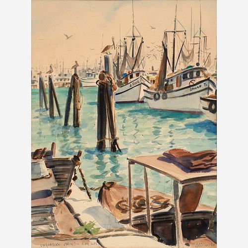 MORGAN DENNIS "UNLOADING SHRIMP -