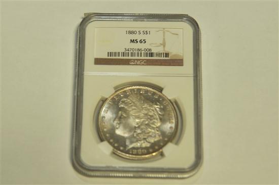 MORGAN DOLLAR. 1880-S  graded MS