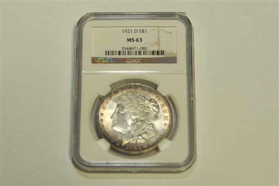 MORGAN DOLLAR. 1921-D  graded MS
