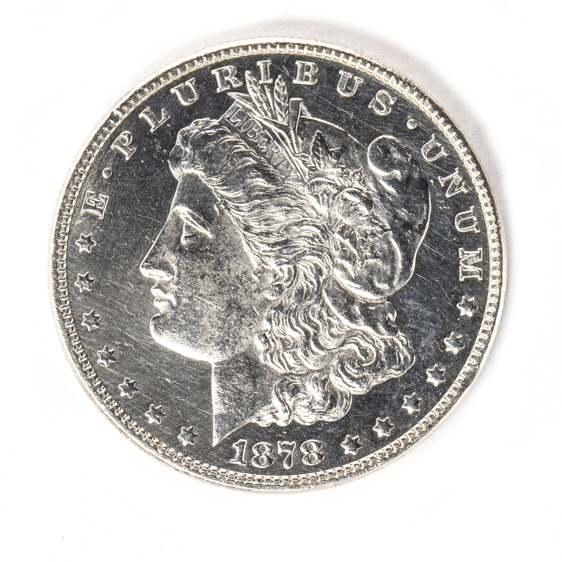 MORGAN SILVER DOLLAR, 1878, 7/8