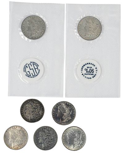 MORGAN SILVER DOLLARS, TWO GSA SOFT