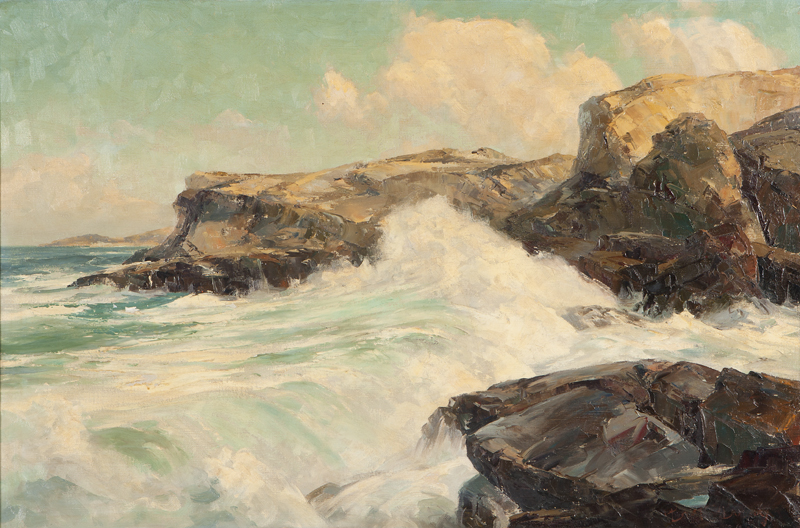 ''Morning Surf - 3 Arch Bay'' oil