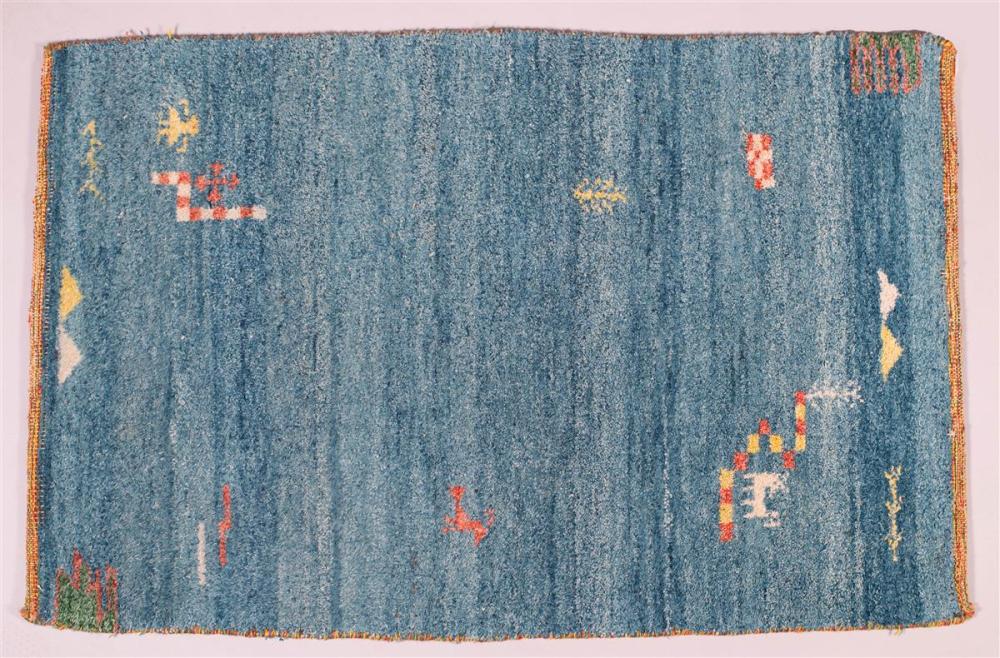 MOROCCAN BERBER BLUE WOOL RUG