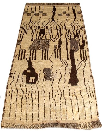 MOROCCAN BERBER SHAG WOOL RUG,