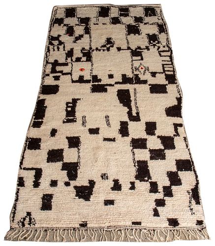 MOROCCAN BERBER SHAG WOOL RUG,
