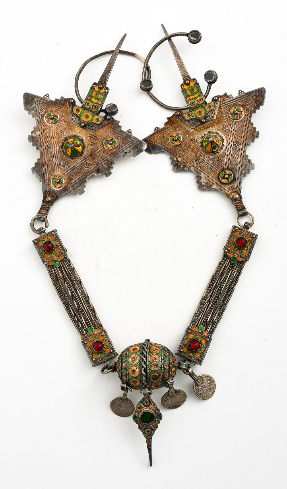 MOROCCAN BERBER SILVER ENAMEL &