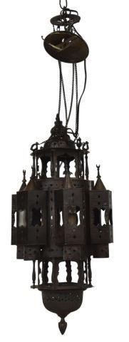 MOROCCAN BRASS HANGING LANTERN/