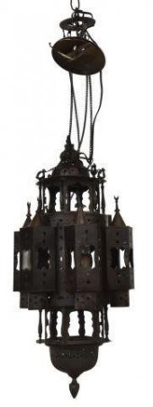 MOROCCAN BRASS HANGING LANTERN
