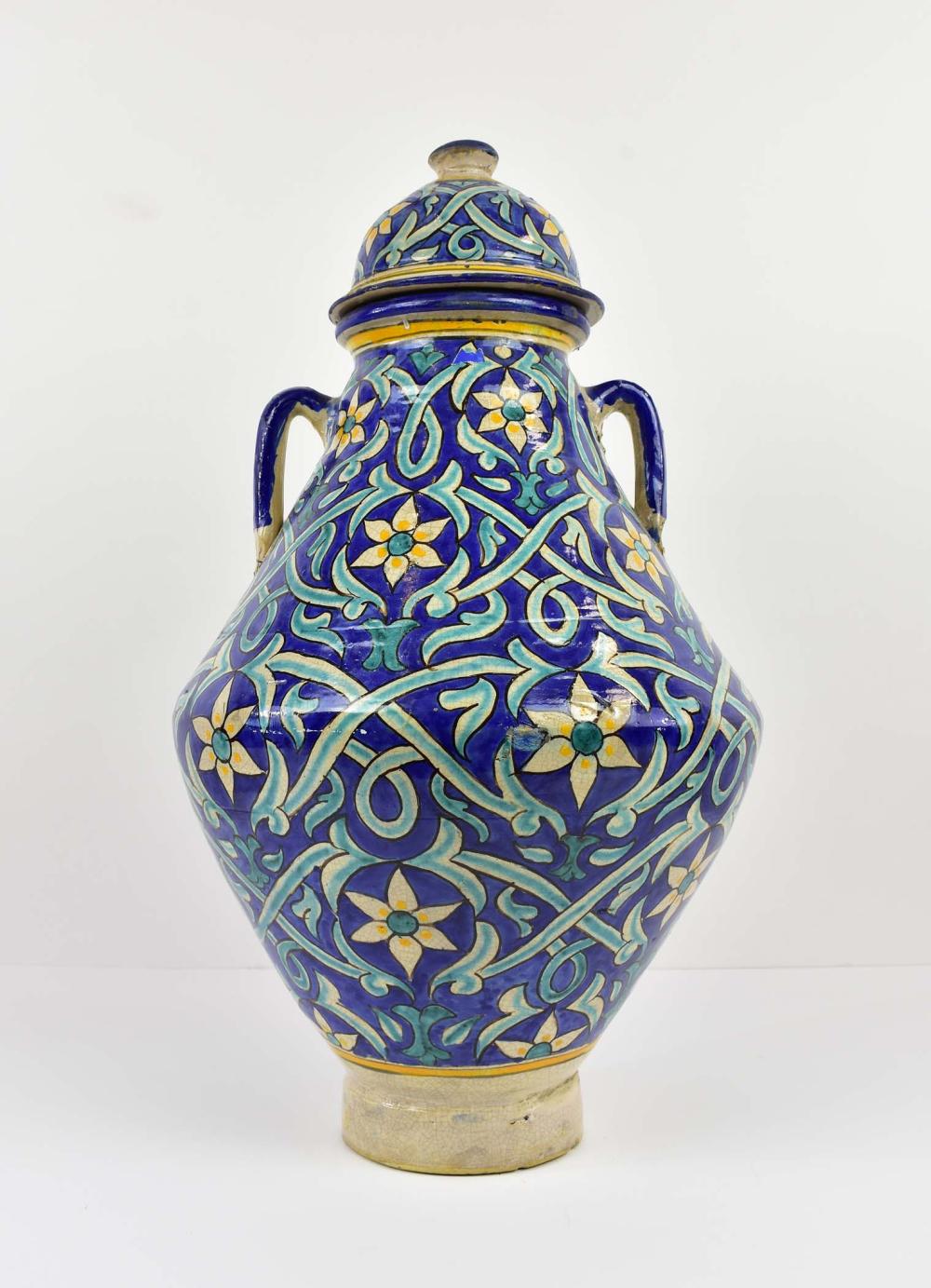 MOROCCAN CERAMIC TWO-HANDLED