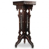 MOROCCAN INLAID WOOD TABLEDESC