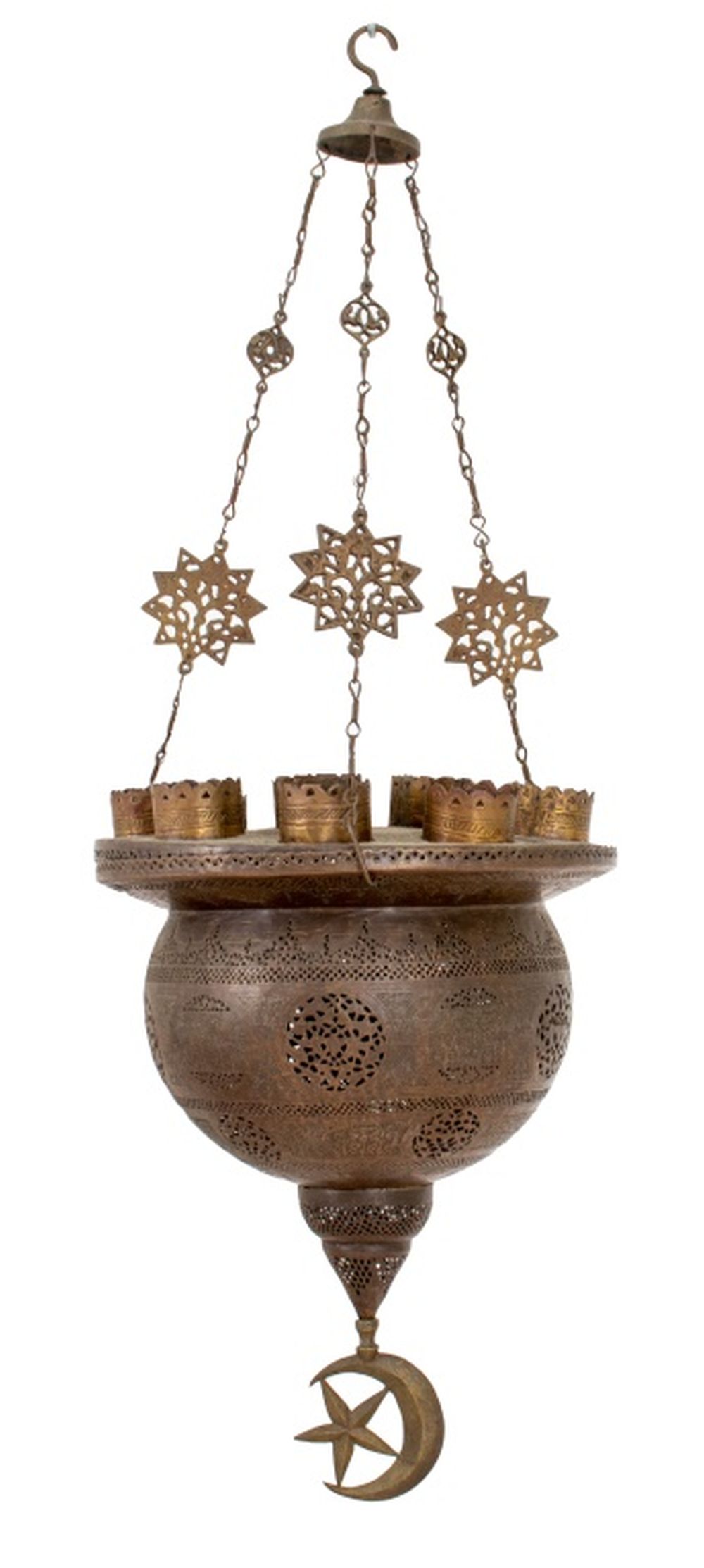 MOROCCAN LARGE BRASS 11 LIGHT