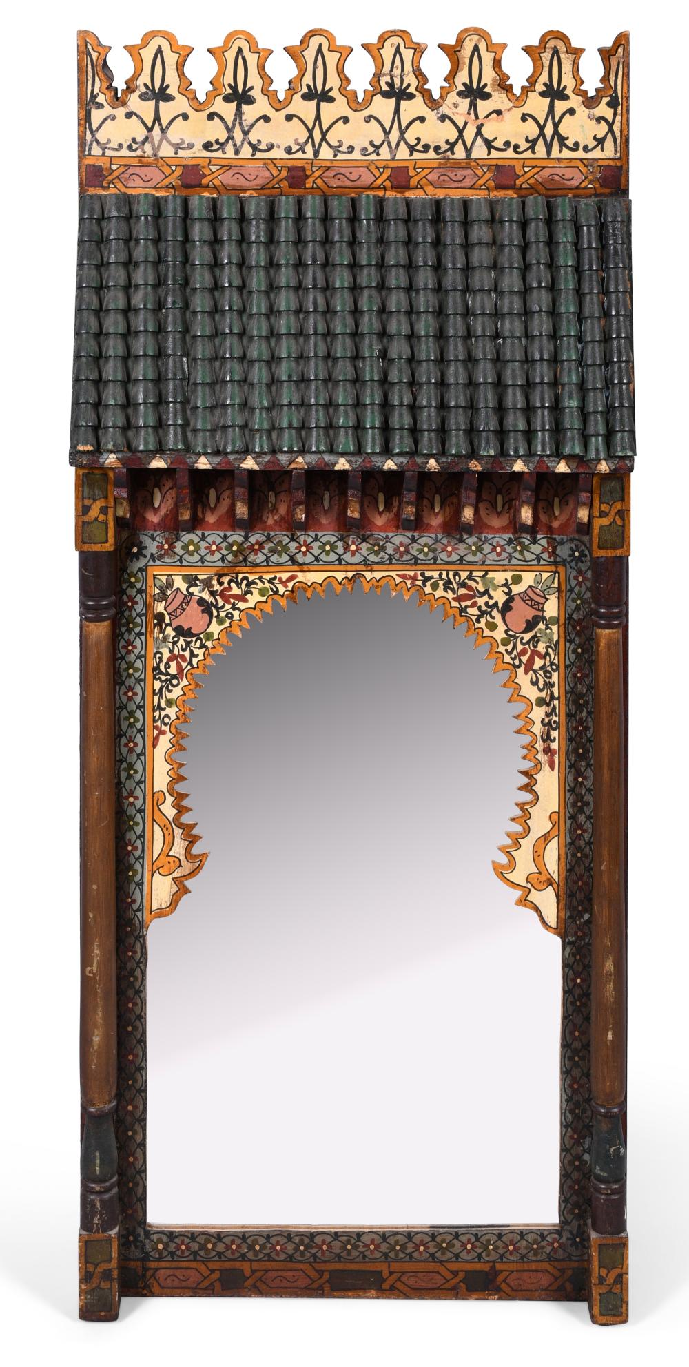 MOROCCAN PAINTED MIRROR 44 3/4 X 19