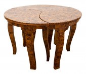 MOROCCAN WOOD VENEER SIDE TABL