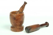 MORTAR AND TWO PESTLES.  Ameri