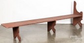 MORTISED PINE BENCH, 19TH C.Mo