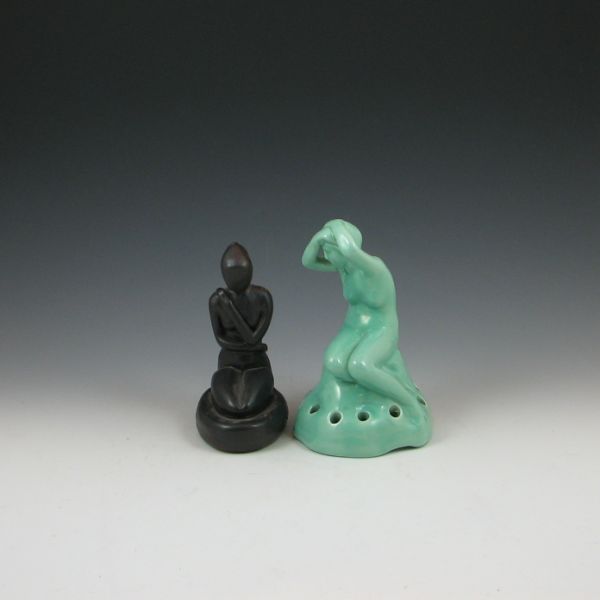 Morton Pottery glossy green lady