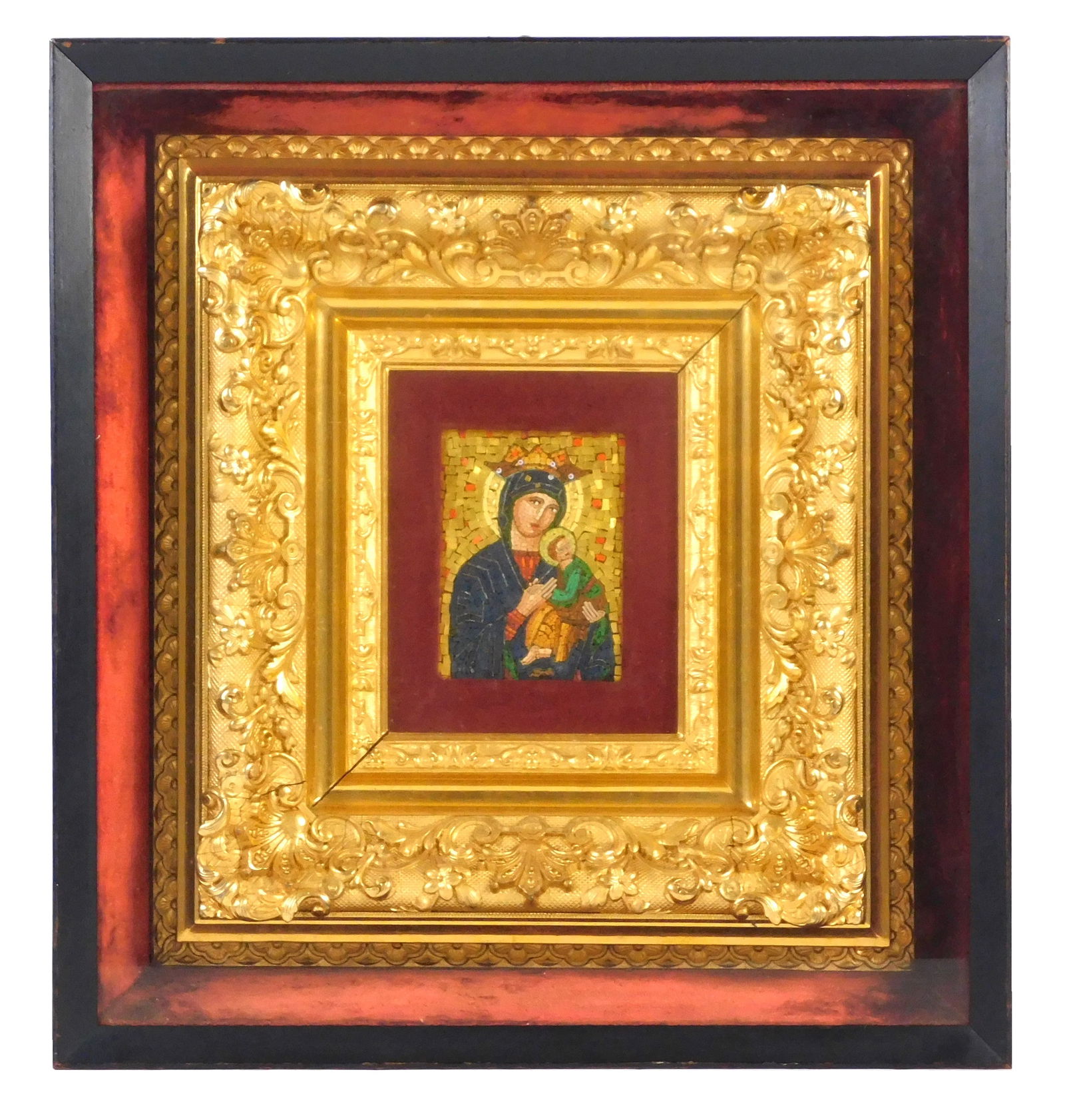 MOSAIC ICON OF MARY WITH INFANT