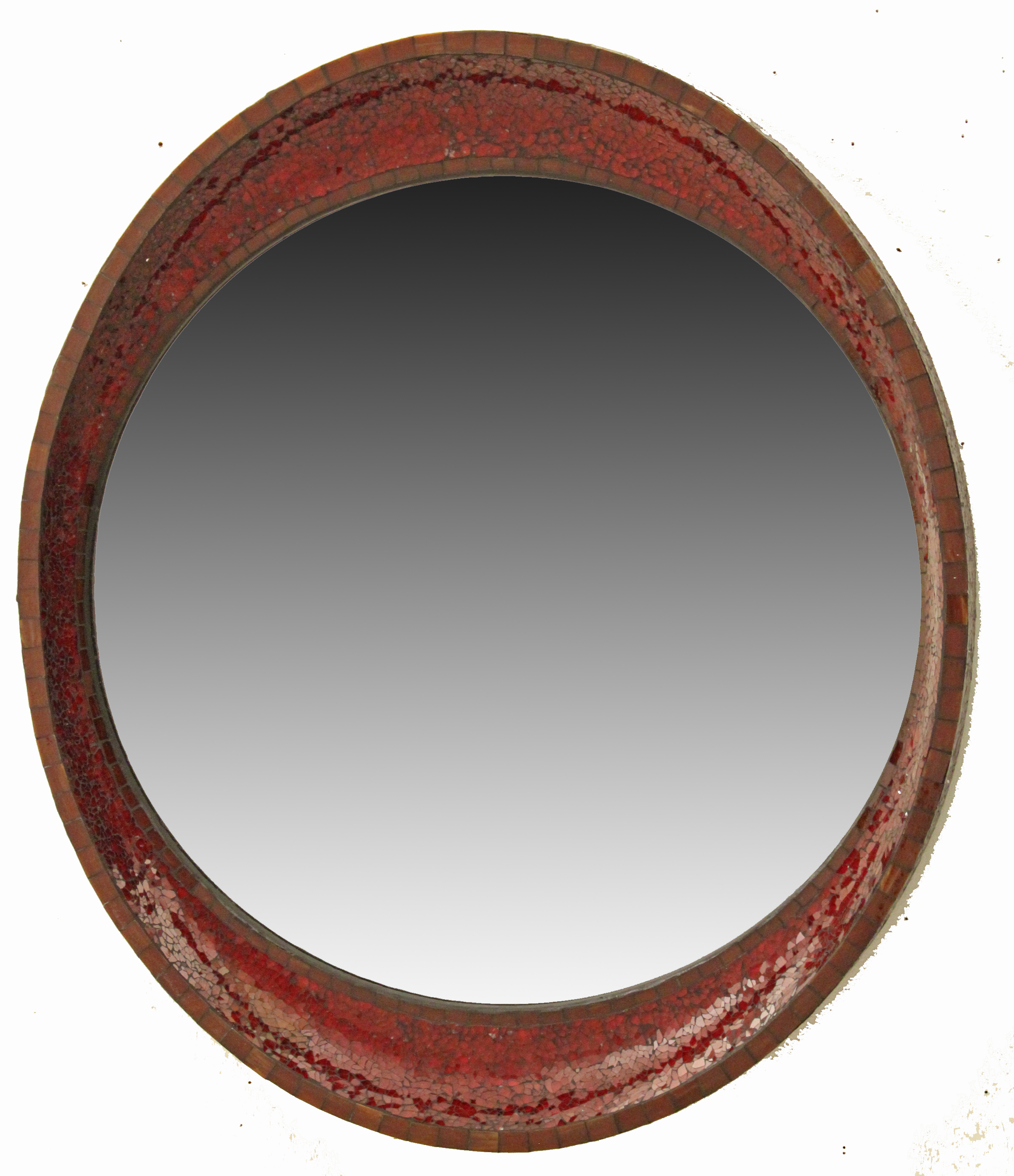 MOSAIC RUBY COLORED GLASS MIRROR BY