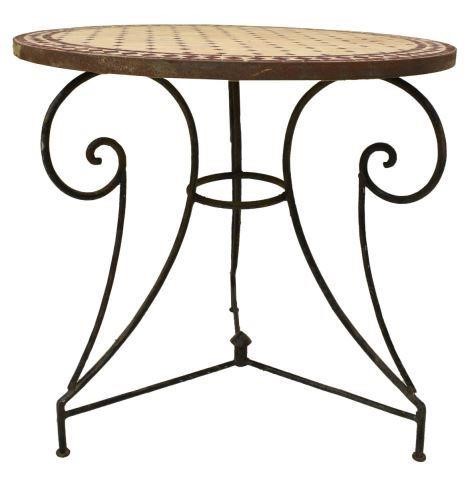 MOSAIC TILE CIRCULAR TOP WROUGHT