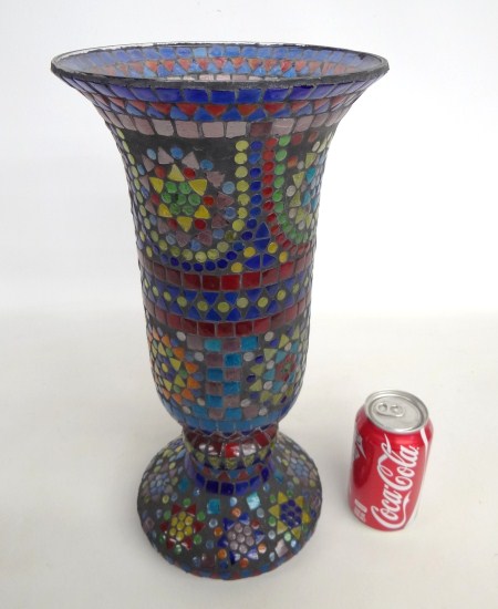 Mosaic vase. 16'' Ht.